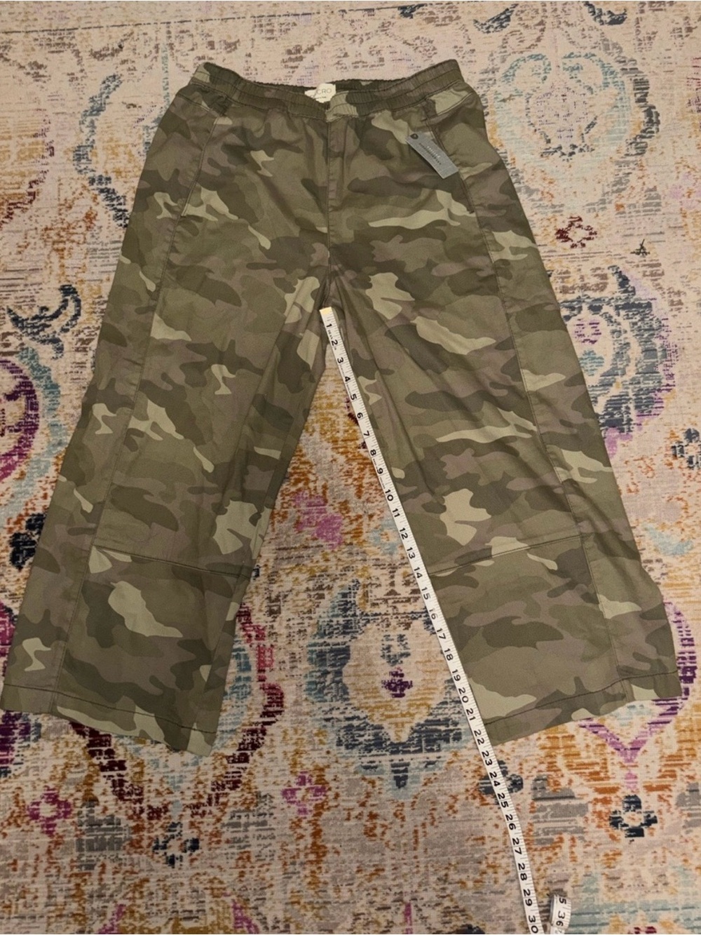 Anthropologie Petites Izzie Relaxed Pull On Camo Barrel Pant - Picture 10 of 13